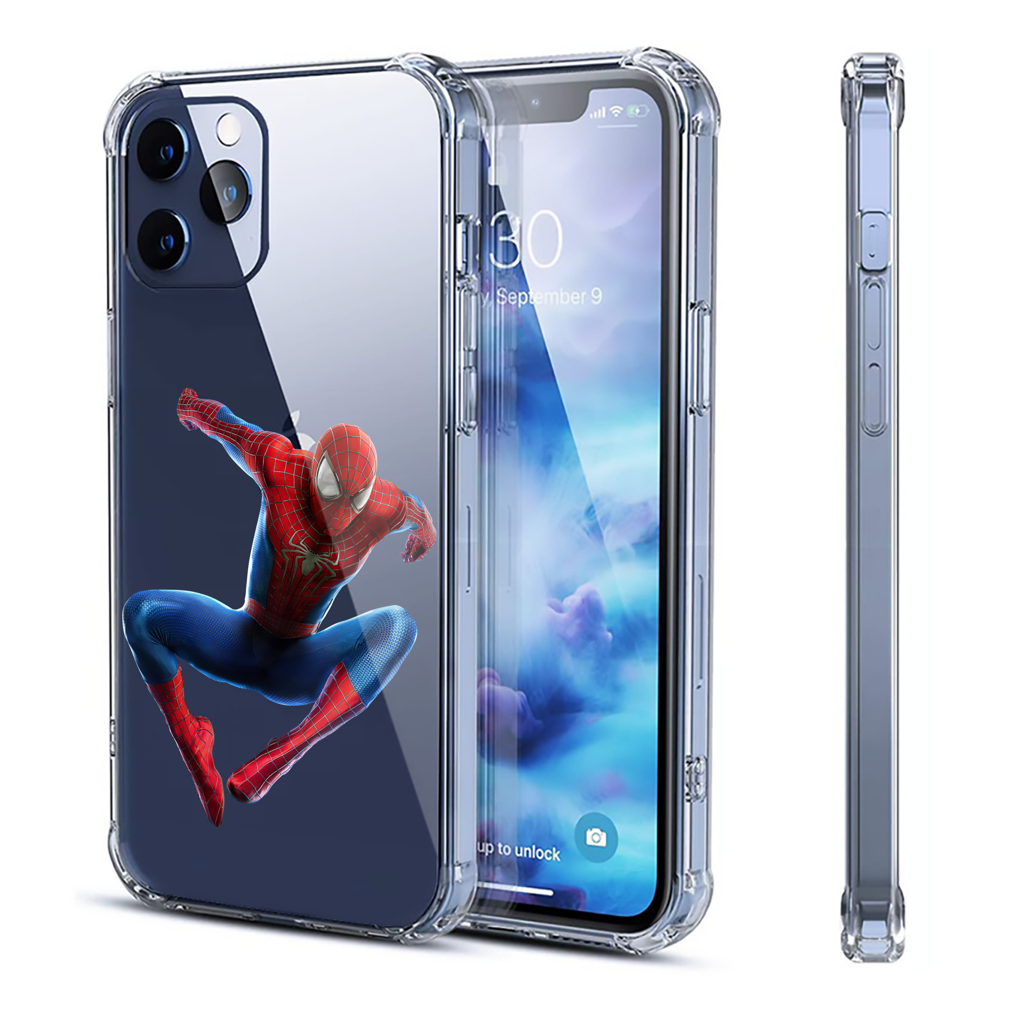 （画像用） Spider Man スパイダーマン 【iPhone 12シリーズ対応】透明スマホケース（クリアソフトケース）